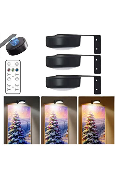 choice2 إضاءة LED للصور تعمل بالبطارية مع 3 أضواء وجهاز تحكم عن بعد، 3 ألوان ...