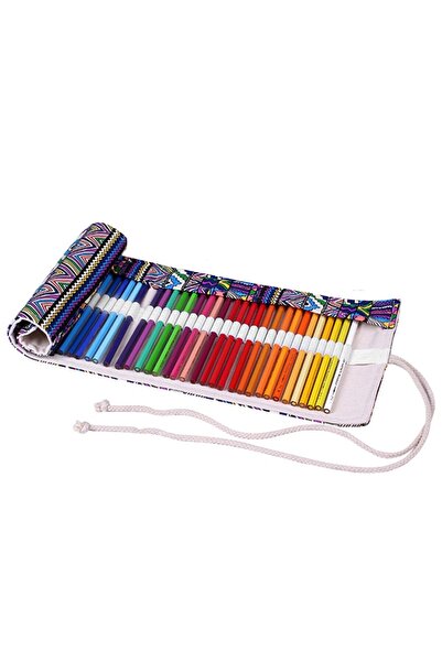 Choice A4 48 Holes 48 Holes Roll Colored Art Pencil Case Kawaii School Studen...