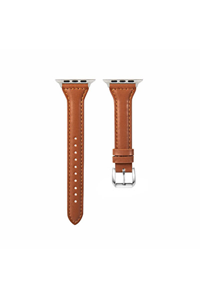Choice 38mm-40mm-41mm Brown Slim Leather Strap For Watch Band 44mm 40mm 41mm ...