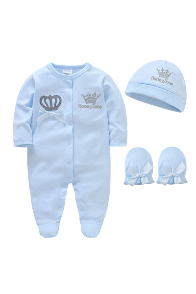 Choice 3-6M TZ6163 Newborn Baby Boys Romper Royal Crown Prince 100% Cotton Cl...