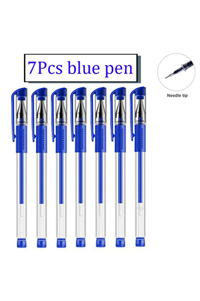 Choice28 7Pcs Blue pen A 7/35 PCS Gel Pen Set School Supplies Black Blue Red ...