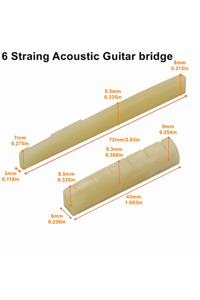 Choice7 Unbleached Acoustic Guitar Bridge 1pairs 6/12 String Acoustic, Classi...