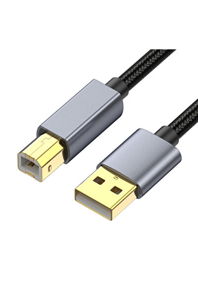 BSN كابل طابعة USB أسود بطول 5 أمتار، كابل ماسح ضوئي USB 2.0 من النوع A ذكر إ...