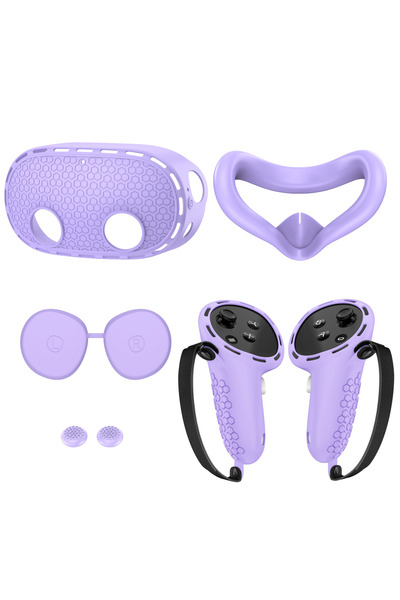 Choice PURPLE Compatible with Meta Quest 3S Accessories,VR Silicone face Cove...