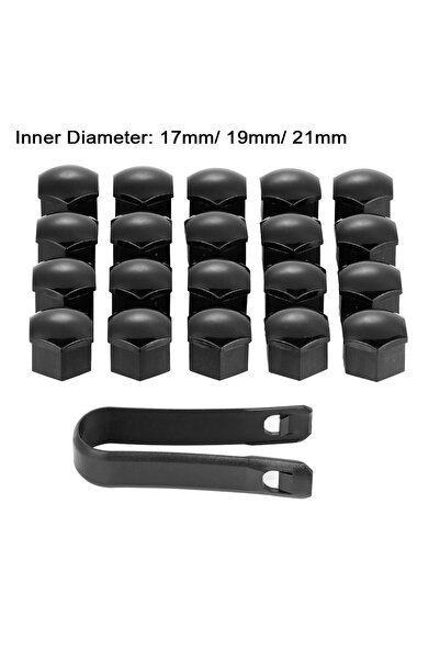 Choice 17mm Black color 20Pcs Universal 17mm Plastic Car Wheel Nut Covers Bol...