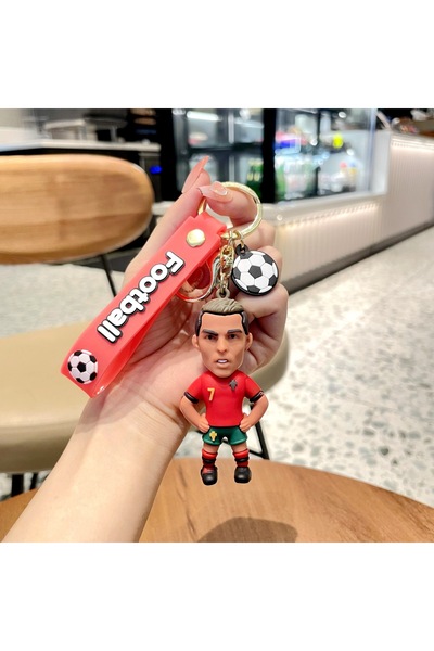 Choice 01 Football Star Ronaldo Figure Keychain Jewelry Bag Pendent Keyring C...