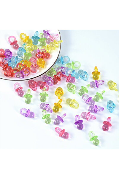 Choice B04 50pcs Mini Acrylic Blue Pink Pacifier Nipple Gender Reveal Table S...