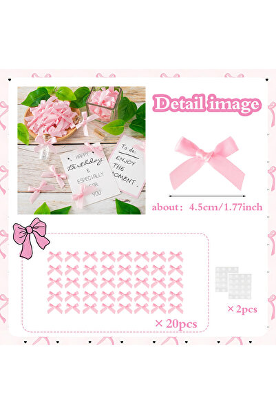 Choice Other 20pcs pink 20/40pcs Ribbon Small Bow Black, Pink, Red, Purple Ba...