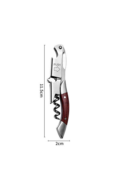 Choice 15 Stainless Steel Wine Opener, Professional Waiters Corkscrew, Leathe...