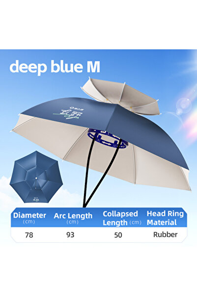 Choice3 Dark blue-M Portable Folding Umbrella Hat UPF 50+ UV Protection Water...
