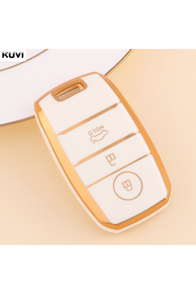 Choice 3 button White TPU Car Remote Key Case Cover Shell Fob For KIA Sportag...