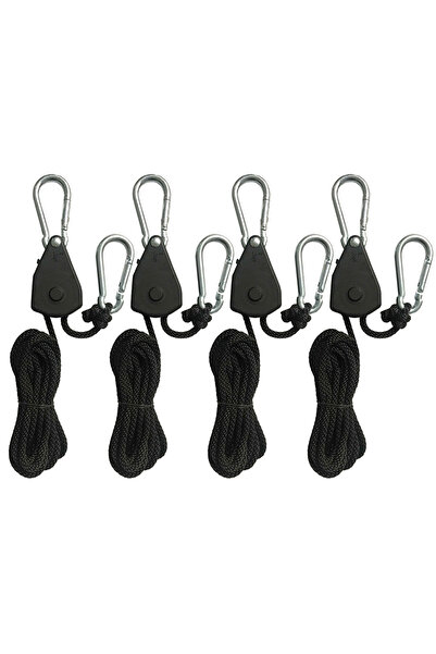 Choice 4 piece 1/2/4/6/8/10/12/14/16pcs Rope Pulley 1.6M Ratchet Locking Hang...