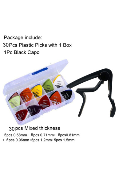 Choice 30MixBoxBlackCapo Guitar Tool Kit Guitar Capo / Guitar Picks / Tunner ...