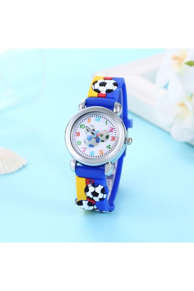 Choice blue New Fashion Color Cartoon Football Students Children Watch Quartz...