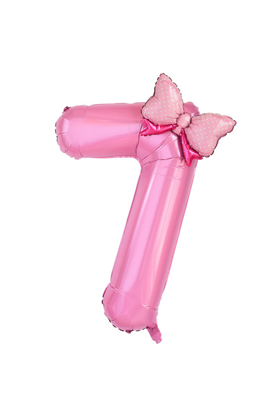 Choice 40inch Z07 1Pc Large 40inch Number Pink Foil Balloon With Bow 1 2 3 4 ...