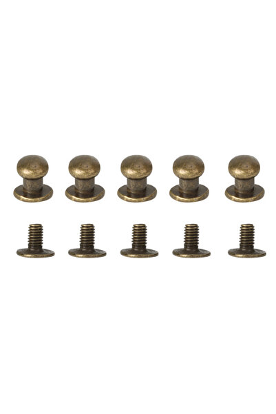 Choice4 6mm Bronze 20 Sets Metal Alloy Knob Screw Rivets Studs DIY Crafts Lea...
