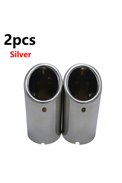 Choice 2pcs Silver Car Styling Stainless Steel Exhaust Muffler Tip Pipe Auto ...