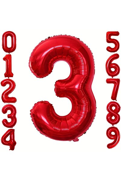 Choice 1pcs 40inch Number-3 40inch Large Red Number Foil Balloons 0 1 2 3 4 5...