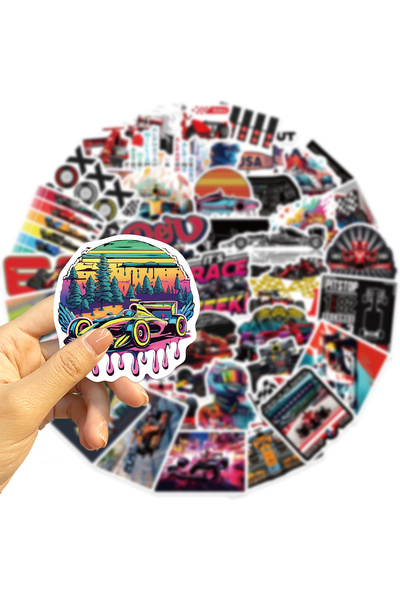 Choice 50pcs all 50PCS Formula One Scrapbook Stickers DIY Diary Laptop Luggag...