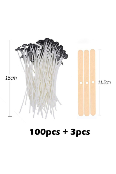Choice 15cm Multiple Sizes Waxed Cotton Thread Candle Wick 100pcs/set Smokele...