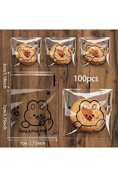 Choice Other 7x10cm 100pcs 3 In 1 Cute Cartoon Self-Sealing Baking Bags - Tra...