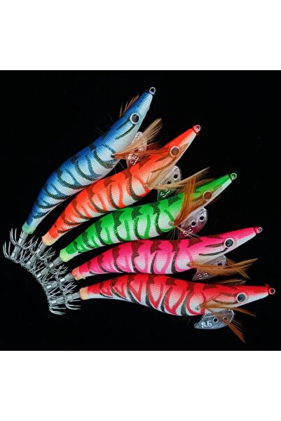 Choice 3.5 5pcs 12g 14.5g 19.9g Luminous Squid Jig Fishing Wood Shrimp Lure S...