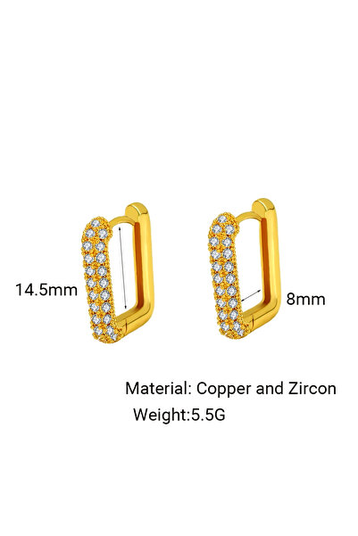 Choice gold medium Minimalist Geometric Square Crystal CZ Big Huggies Hoop Ea...