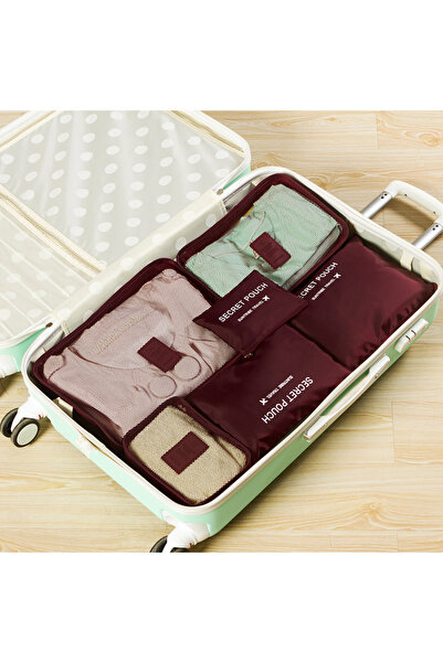 Choice Wine Red 6-piece/set Travel Storage Bag Portable Large Capacity Waterp...