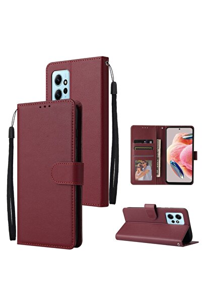 Choice42 Redmi Note 11S Case & Strap Wine red Wallet Card Slot Stand Magnetic...