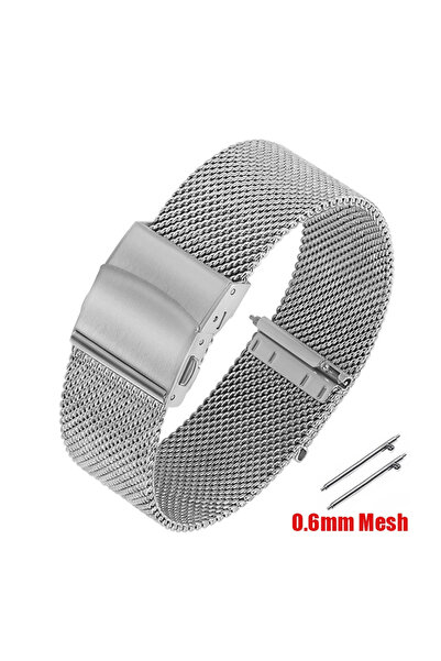 Choice3 18mm 0.6mm-Silver Milanese Metal Watch Band 1.0mm 0.6mm Mesh Bracelet...