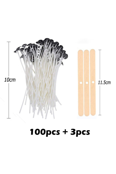 Choice 10cm Multiple Sizes Waxed Cotton Thread Candle Wick 100pcs/set Smokele...