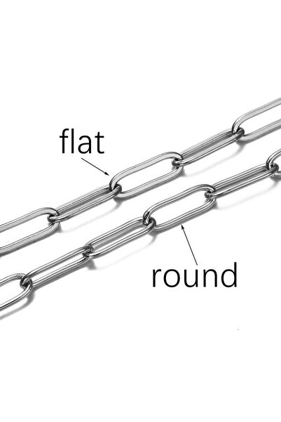 Choice 4mmx 12mm round Steel 1M 3/4mm Stainless Steel Chain No Fade Cable Gol...
