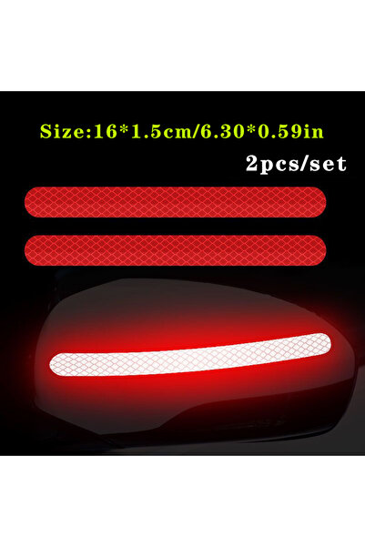 Choice Red 2pcs/set Car Reflective Safety Strip Stickers Car Rearview Mirror ...