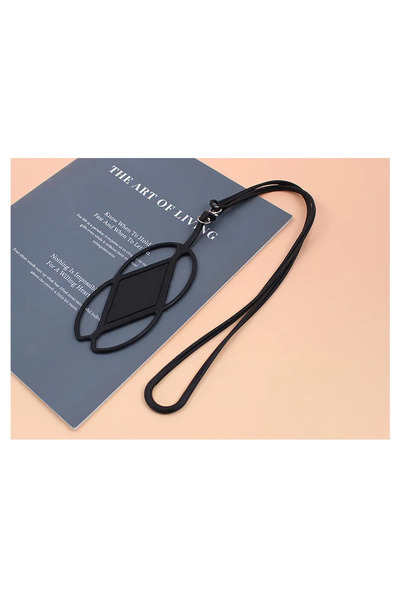 Choice6 Black Mobile Phone Lanyard Silicone Strap Lanyards Case Neck Hanging ...