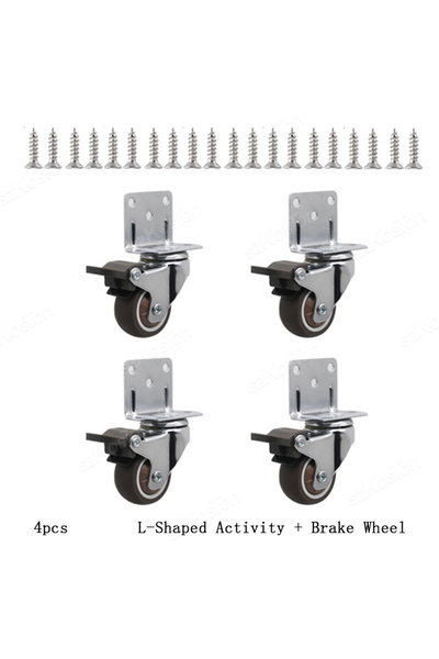 Choice 1.0 Inch 4pcs Brake 4pcs Universal Swivel Casters Heavy Duty Furniture...
