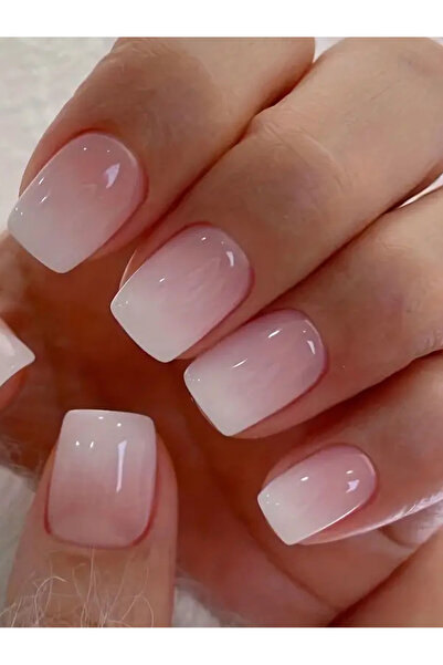 Choice WHITE ARTAUG 24pcs Glossy Pink Press On Nails Medium Square Fake Nail ...
