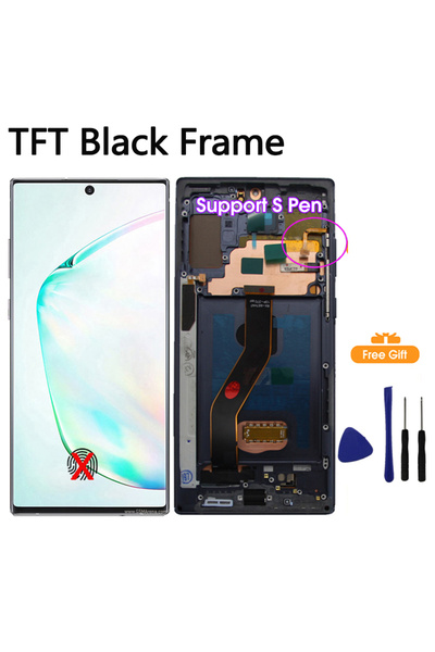 choice2 TFT Black Frame AMOLED Display For Note 10 Plus N975F Lcd Display Tou...