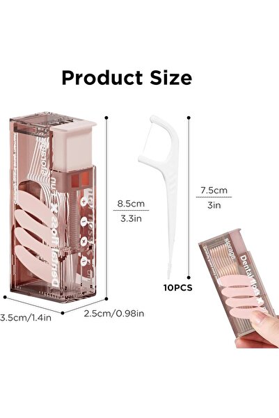 choice2 Pink Auto-Pop Dental Floss Box, Portable Mini Dispenser with 10 Floss...
