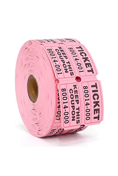 Choice5 1000pcs Pink 1000pcs Colorful Tearable Raffle Tickets Double Rolls Ad...