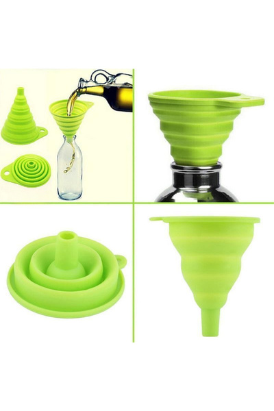 Choice 1pc Mini Silicone Gel Foldable Collapsible Style Funnel Hopper Kitchen...