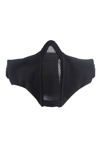 Choice BK Tactical Half Face Mask Foldable Metal Mesh Double Ribbon Adjustabl...