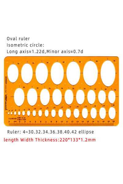 Choice18 Ruler-4362-1PC Template Measuring Ruler Circular Oval Ruler Durable ...