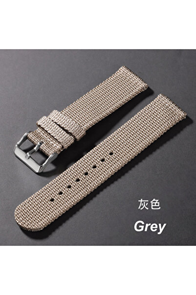 Choice7 22mm Grey 18/20/22/24mm Nylon Watch Band for Army Canvas Woven Nylon ...