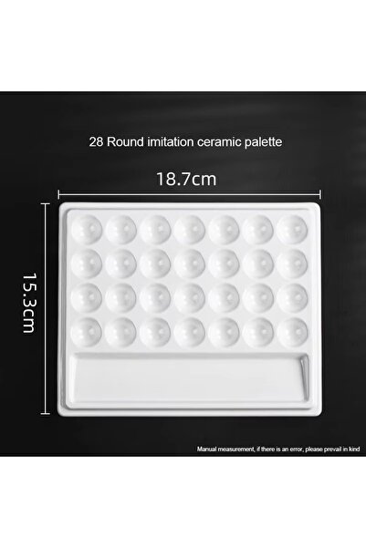 Choice 28 Circle 1 Squares 1/5/28 Grid Paint Tray White Imitation Ceramic Eas...