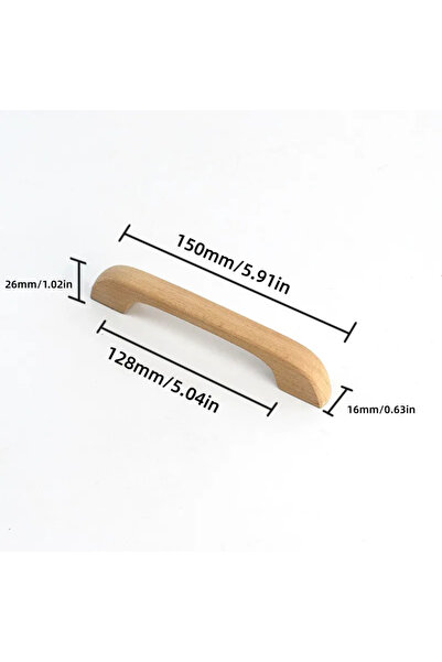 Choice13 1pc S-128mm Beech Wood Handles Kitchen Cabinet Handle Drawer Solid W...