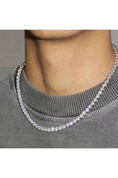 Choice3 WHITE 18in S965-2 Hip Hop Tennis Chain Necklace Bling Party Jewelry f...