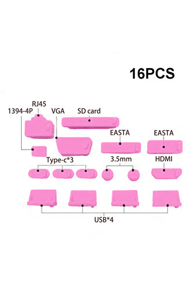Choice Pink 1set/16pcs Silicone Notebook Anti Dust Plug Cover Stopper Type C ...