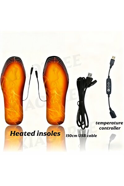 Choice 35-40 USB Set USB Heated Shoe Insoles Electric Foot Warming Pad Feet W...