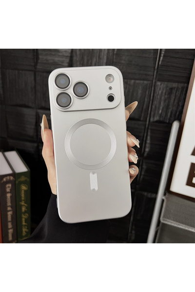 Choice جراب شحن لاسلكي مغناطيسي Magsafe لهاتف iPhone 17 Pro Max باللون الفضي،...
