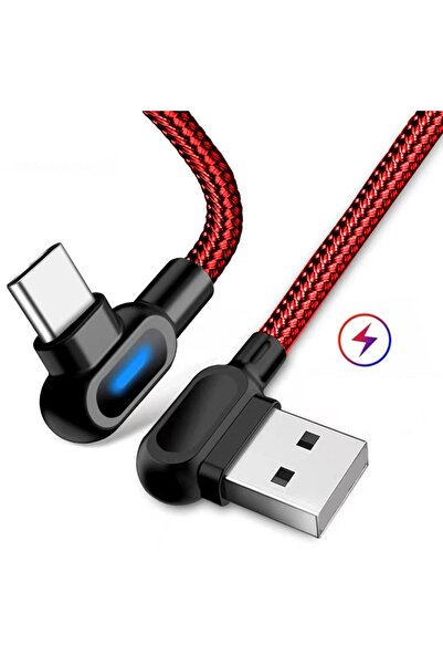Choice 2M Red 0.25/1/2M 90 Degree USB Type C Cable Fast Charging USB A To Mic...